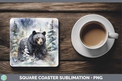 GorgeousWinter Woodland Animals Square Coaster design.