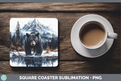 GorgeousWinter Woodland Animals Square Coaster design.