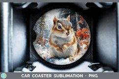 GorgeousWinter Woodland Animals Car Coaster design.