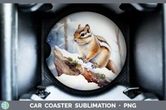 GorgeousWinter Woodland Animals Car Coaster design.