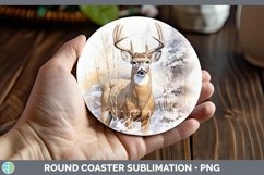 GorgeousWinter Woodland Animals Round Coaster design.