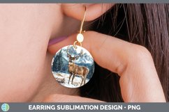 GorgeousWinter Woodland Animals Round Earrings design.