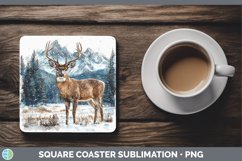 GorgeousWinter Woodland Animals Square Coaster design.