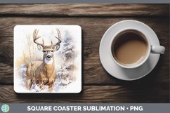 GorgeousWinter Woodland Animals Square Coaster design.