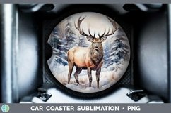GorgeousWinter Woodland Animals Car Coaster design.