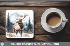 GorgeousWinter Woodland Animals Square Coaster design.