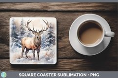 GorgeousWinter Woodland Animals Square Coaster design.