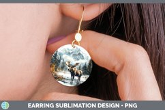 GorgeousWinter Woodland Animals Round Earrings design.