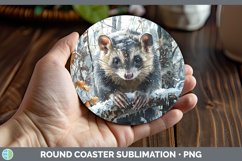 GorgeousWinter Woodland Animals Round Coaster design.