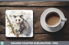 GorgeousWinter Woodland Animals Square Coaster design.