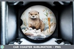 GorgeousWinter Woodland Animals Car Coaster design.