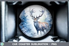 GorgeousWinter Woodland Animals Car Coaster design.