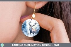 GorgeousWinter Woodland Animals Round Earrings design.