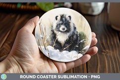 GorgeousWinter Woodland Animals Round Coaster design.