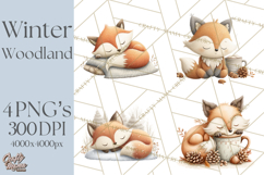 Cozy Winter Animals Clipart PNG, Neutral Woodland Critters Product Image 1