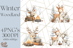 Cozy Winter Animals Clipart PNG, Neutral Woodland Critters Product Image 1