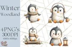 Cozy Winter Animals Clipart PNG, Neutral Woodland Critters Product Image 1