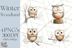 Cozy Winter Animals Clipart PNG, Neutral Woodland Critters Product Image 1