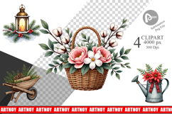 Winter Woodland Farmhouse Clipart Product Image 1