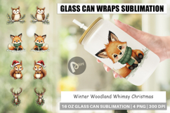 Winter Woodland Animals Glass Can Product Image 1