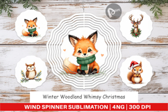Winter Woodland Animals Wind Spinner Product Image 1