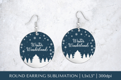 Winter wonderland earring sublimation. Christmas earrings Product Image 1