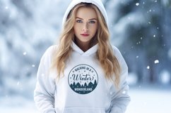 Winter Wonderland SVG. Christmas quote round door sign Product Image 2