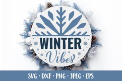 Winter vibes SVG. Winter quote. Seasonal round design Product Image 1