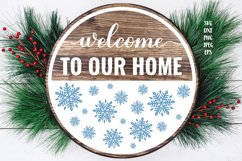 Welcome to our home SVG. Winter round door sign Product Image 2