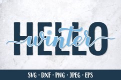 Hello Winter SVG. Winter quote. Seasonal calligraphy sign Product Image 1