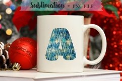 Winter Blue Alphabet Sublimation Designs - 26 PNG Product Image 5