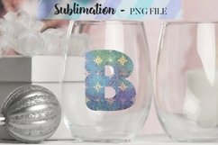 Winter Blue Alphabet Sublimation Designs - 26 PNG Product Image 3