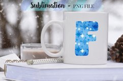 Winter Blue Alphabet Sublimation Designs - 26 PNG Product Image 8