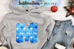 Winter Blue Alphabet Sublimation Designs - 26 PNG Product Image 26