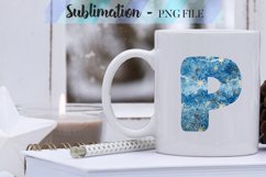 Winter Blue Alphabet Sublimation Designs - 26 PNG Product Image 22