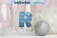 Winter Blue Alphabet Sublimation Designs - 26 PNG Product Image 16