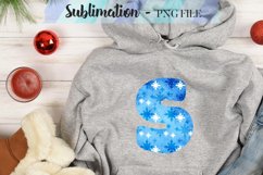 Winter Blue Alphabet Sublimation Designs - 26 PNG Product Image 20