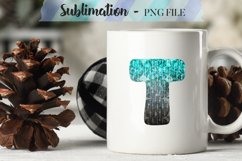 Winter Blue Alphabet Sublimation Designs - 26 PNG Product Image 19