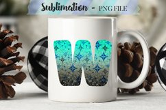 Winter Blue Alphabet Sublimation Designs - 26 PNG Product Image 14