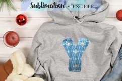 Winter Blue Alphabet Sublimation Designs - 26 PNG Product Image 25