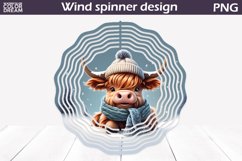 Highland Cow Wind Spinner | Winter Cow Wind Spinner Product Image 1