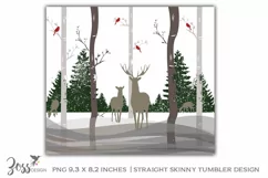 Christmas Deer woodland scene | sublimation design Product Image 3