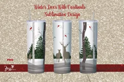 Christmas Deer woodland scene | sublimation design Product Image 1