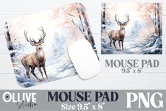 Winter Deer Mouse Pad Sublimation PNG Product Image 1