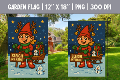 Funny Gnome Garden Flag | Winter Sublimation PNG Product Image 1
