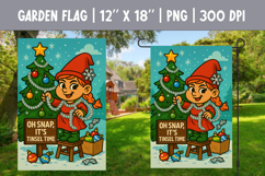 Funny Gnome Garden Flag | Winter Sublimation PNG Product Image 1