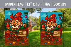Funny Gnome Garden Flag | Winter Sublimation PNG Product Image 1