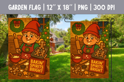 Funny Gnome Garden Flag | Winter Sublimation PNG Product Image 1
