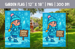 Funny Gnome Garden Flag | Winter Sublimation PNG Product Image 1