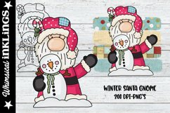 Winter Santa Gnome And Snowman Sublimation Clipart Product Image 1